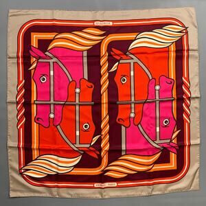 HERMES Multi-Color Print Silk Scarves